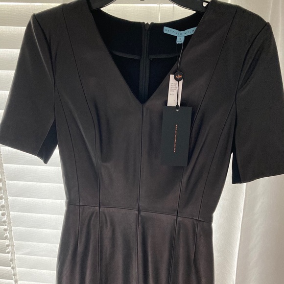 ANTONIO MELANI Dresses & Skirts - Black Fine Leather Dress
